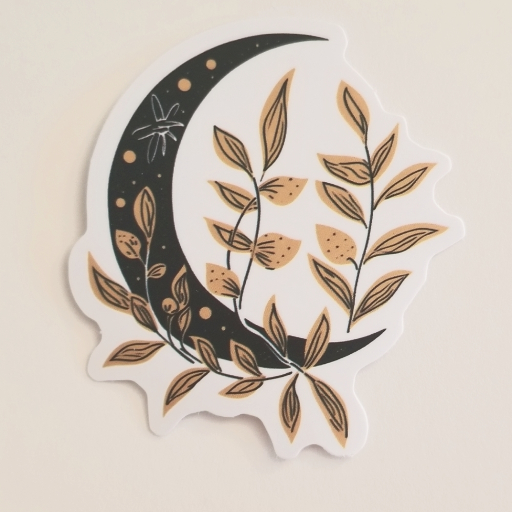 10/$10 Black & Gold Moon Sticker